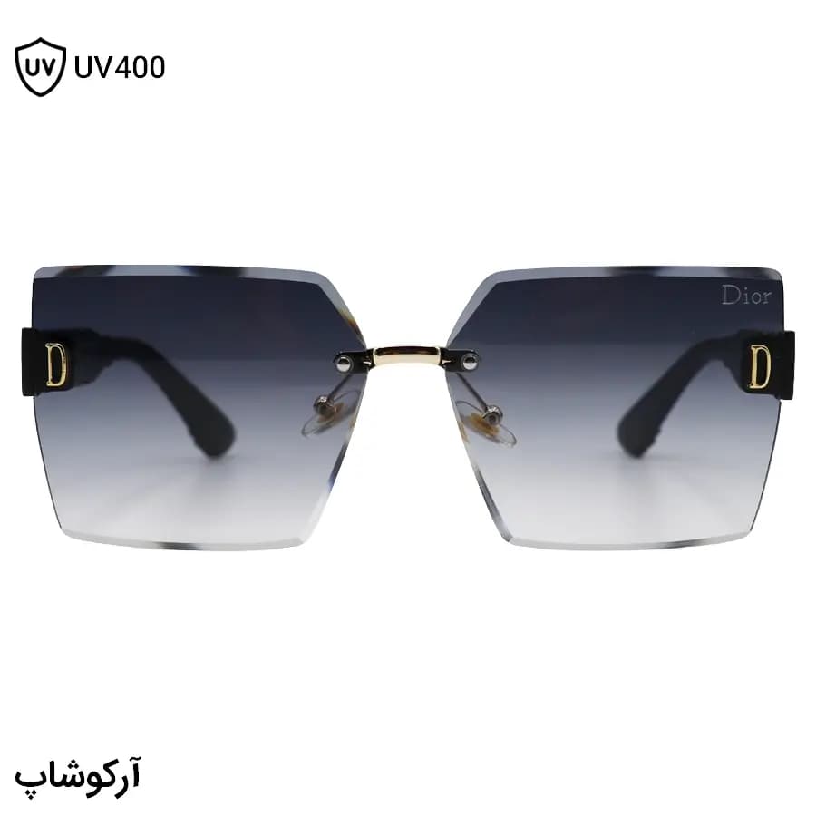 عینک آفتابی زنانه DIOR با طراحی فریم‌لس، شکل مربعی، سبز مات و لنز دو رنگ سایه روشن مدل CF28775 — تصویر ۱۰