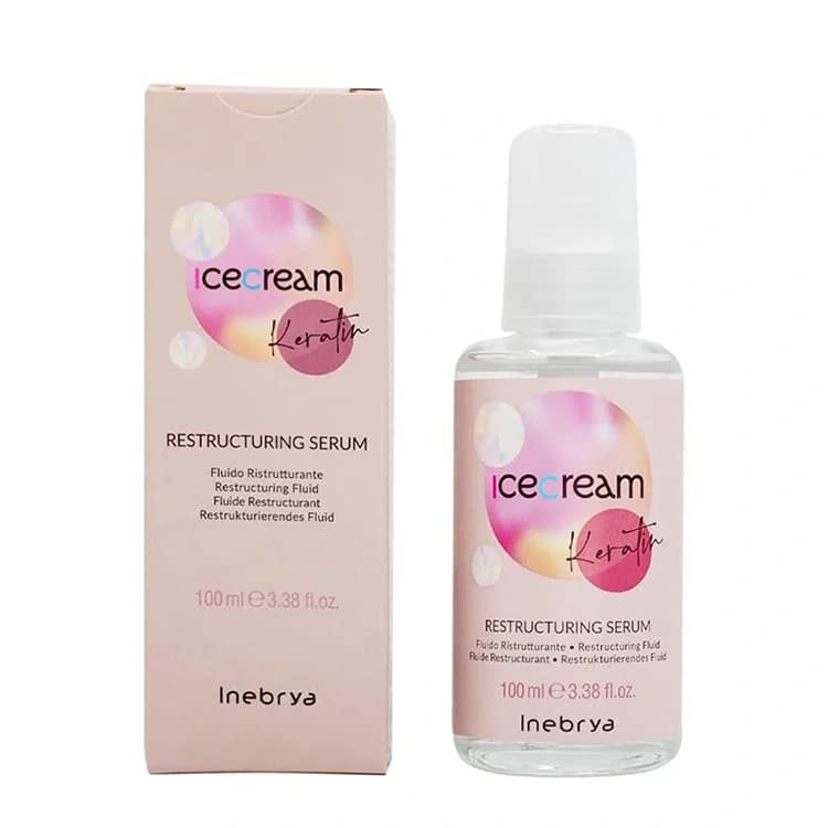 سرم مو Inebrya مدل Ice Cream Keratin حجم 100 میلی لیتر
