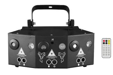 رقص نور لیزری شکل ساز 12 خروجی 12eyes RGB laser disco light stage — تصویر ۳