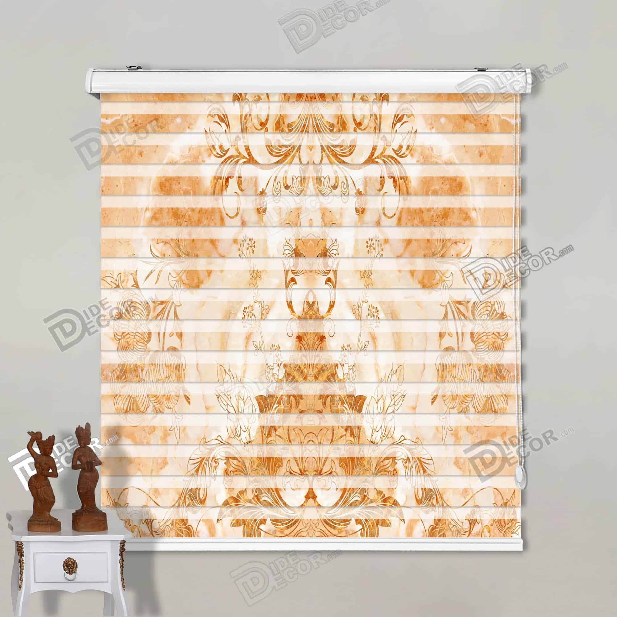 پرده زبرا تصویری فرشته اسلیمی طلایی کد 3df-024