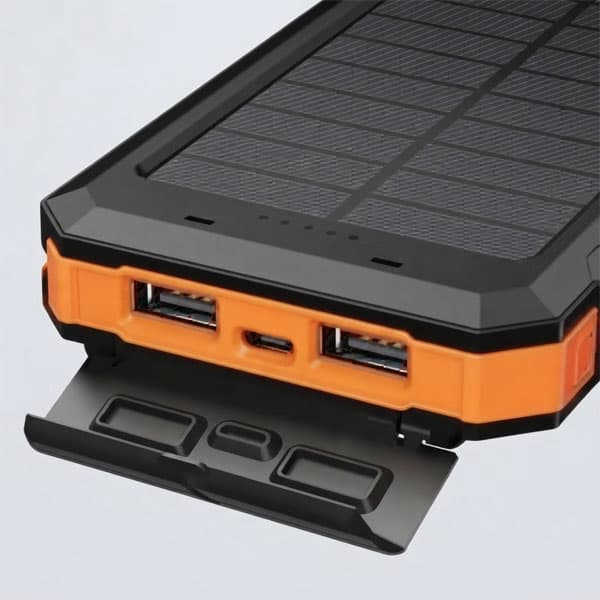 پاوربانک خورشیدی 10 هزار برند SOLAR PAWER BANK مدل Via solar panel | چراغ قوه/ قطب نما /ضد ضربه + (گارانتی طلایی) — تصویر ۷
