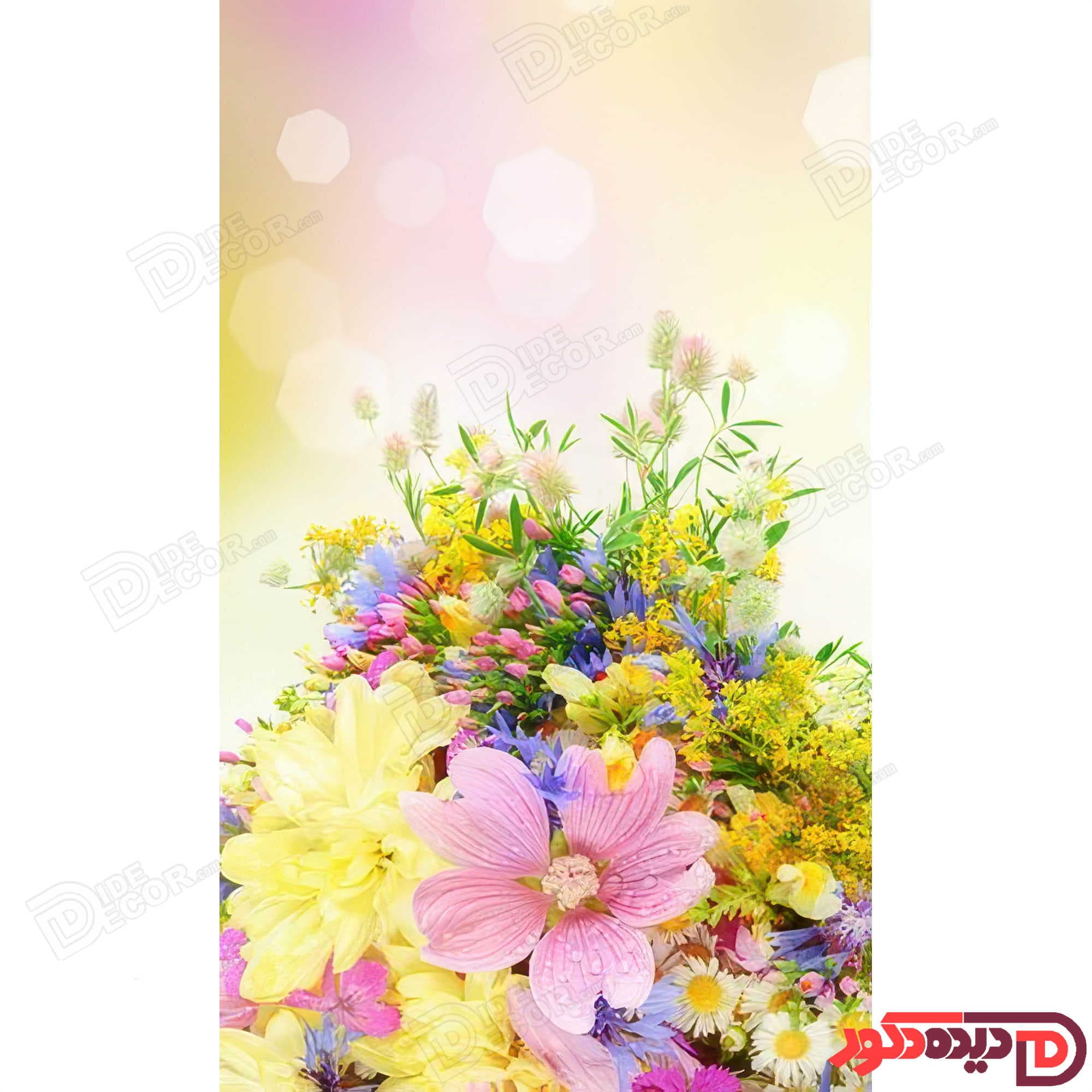 پرده زبرا دومکانیزم تصویری چاپی طرح گل کوکب کد AZD-050 — تصویر ۴