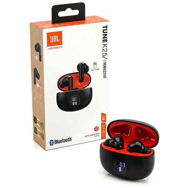 هندزفری بلوتوثی JBL مدل Tune K25 | با نمایشگر LED، بلوتوث 5.3 و طراحی Red Dot + (گارانتی طلایی)