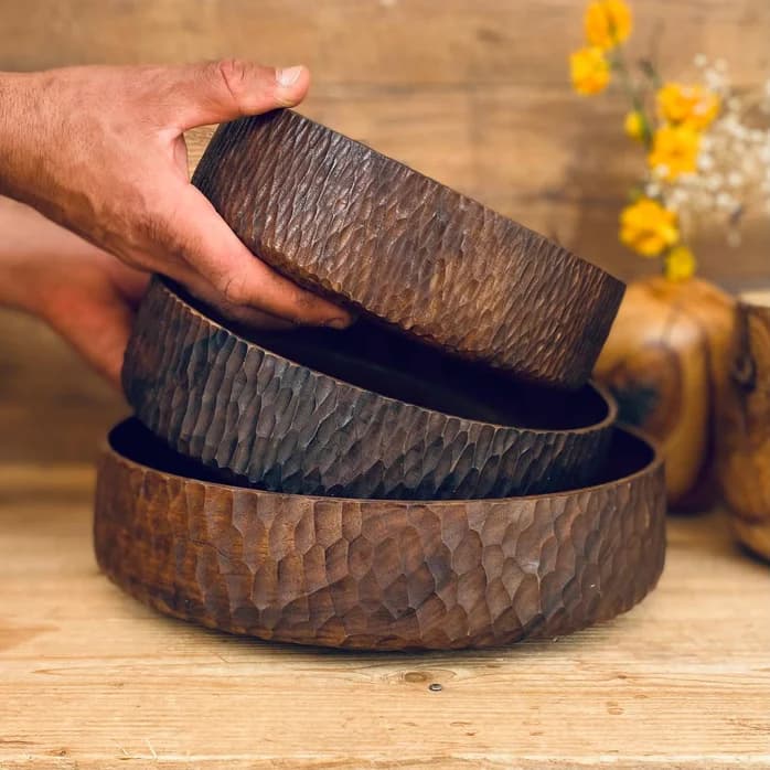 ظرف چوبی سه عددی مدل پاو کد 010058