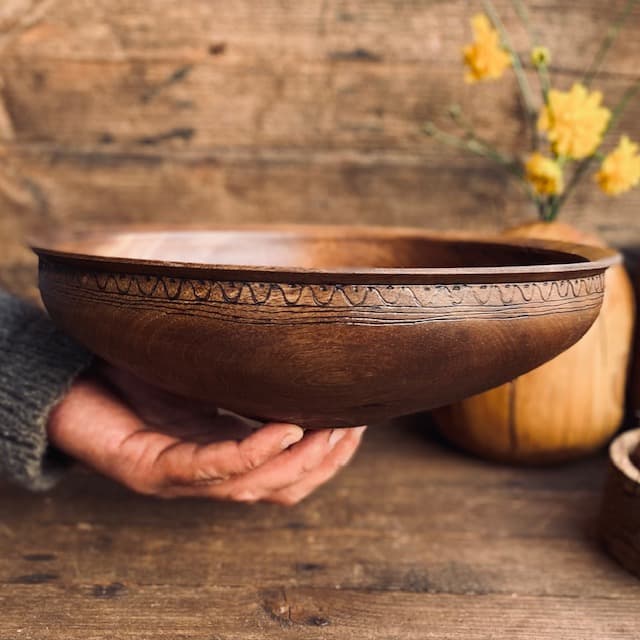 کاسه چوبی مدل پیندار کد 0441 — تصویر ۲