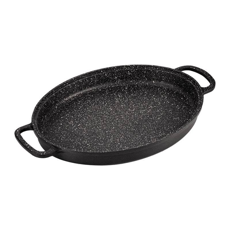 تابه چدن بیضی نالینو مدل angle (با درب شیشه) — تصویر ۷