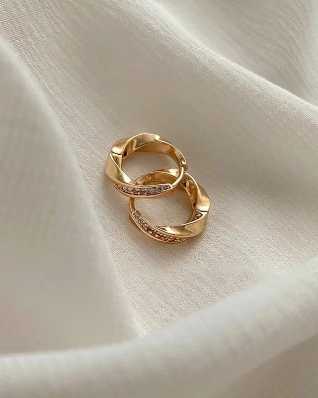 گوشواره موج نگین دار ژوپینگ