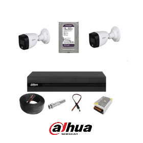 پکیج 2 دوربین مداربسته داهوا دید در شب رنگی HAC-HDW1209CP-LED