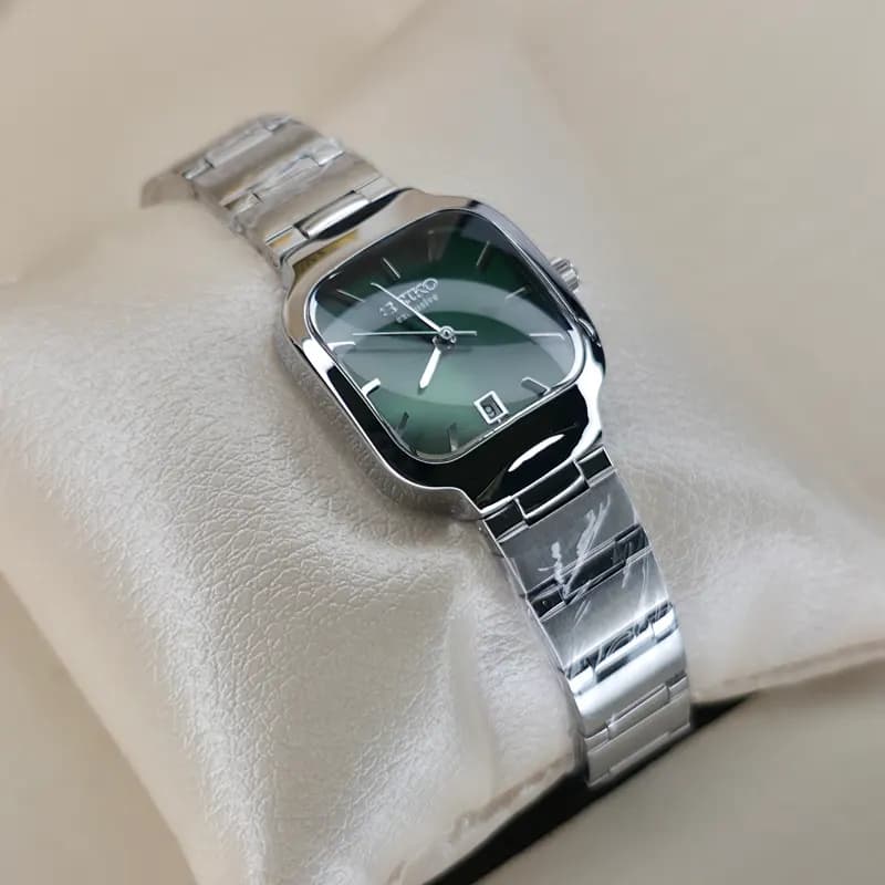 ست ساعت مچی مردانه و زنانه سیکو اکسکلوسیو اورجینال ژاپن نقره ای سبز مدل 3233G — تصویر ۸