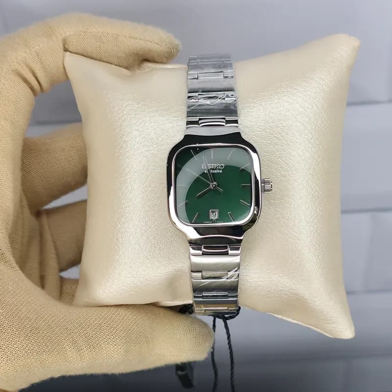 ست ساعت مچی مردانه و زنانه سیکو اکسکلوسیو اورجینال ژاپن نقره ای سبز مدل 3233G — تصویر ۴