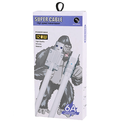 کابل TYPE-C برند SUPER CABLE سرعت شارژ 120W