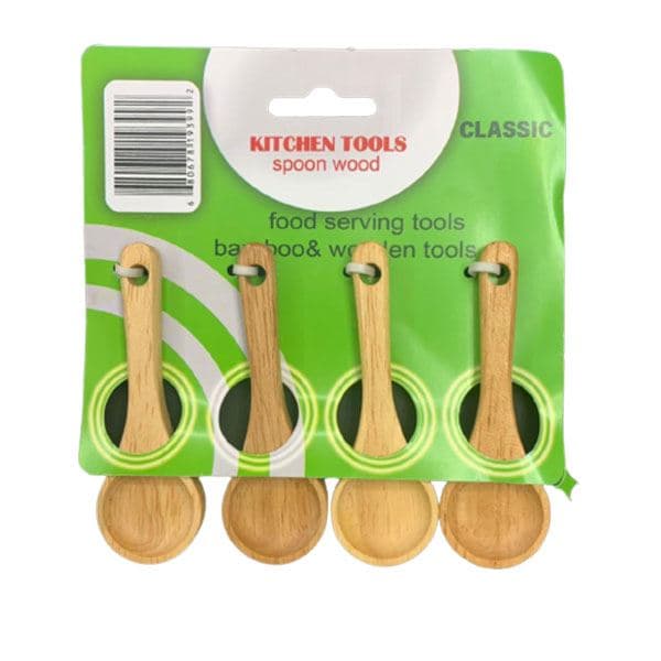 قاشق ادویه چوبی کلاسیک کد 871 بسته 4 عددی