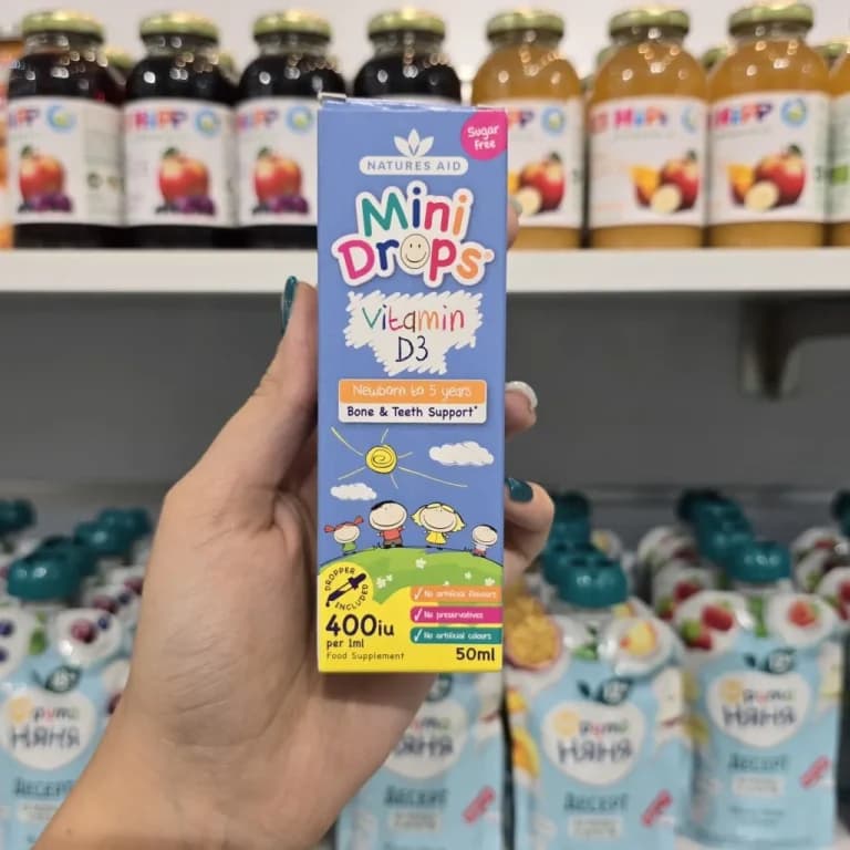 مینی دراپ ویتامین دی ۳ بدون قند تولد تا پنج سال۵۰ میل Mini Drops Vitamin D3