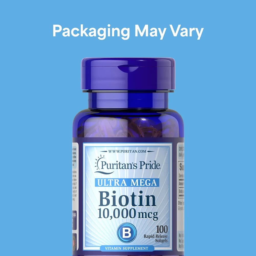 مکمل بیوتین biotin ultra mega دوز ۱۰۰۰۰ میکرو گرم ساخت آمریکا ۱۰۰ عددی — تصویر ۸