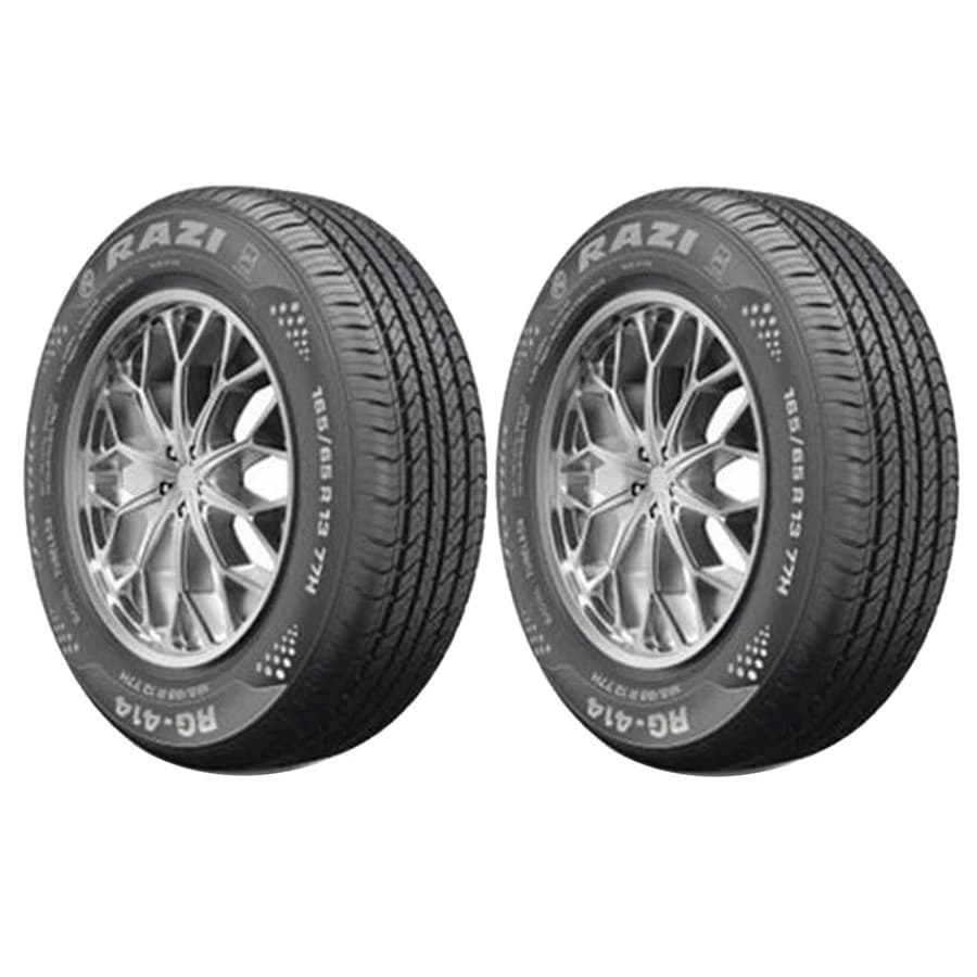لاستیک خودرو سواری رازی تایر مدل RG414 سایز 175/60R13 با چسبندگی A در شرایط خیس و شاخص سرعت 77H دو حلقه تولید 2025