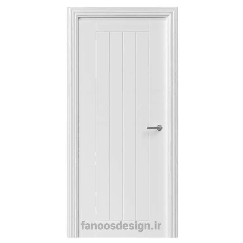 درب مدرن سفید طرح شیار عمودی کد 30689