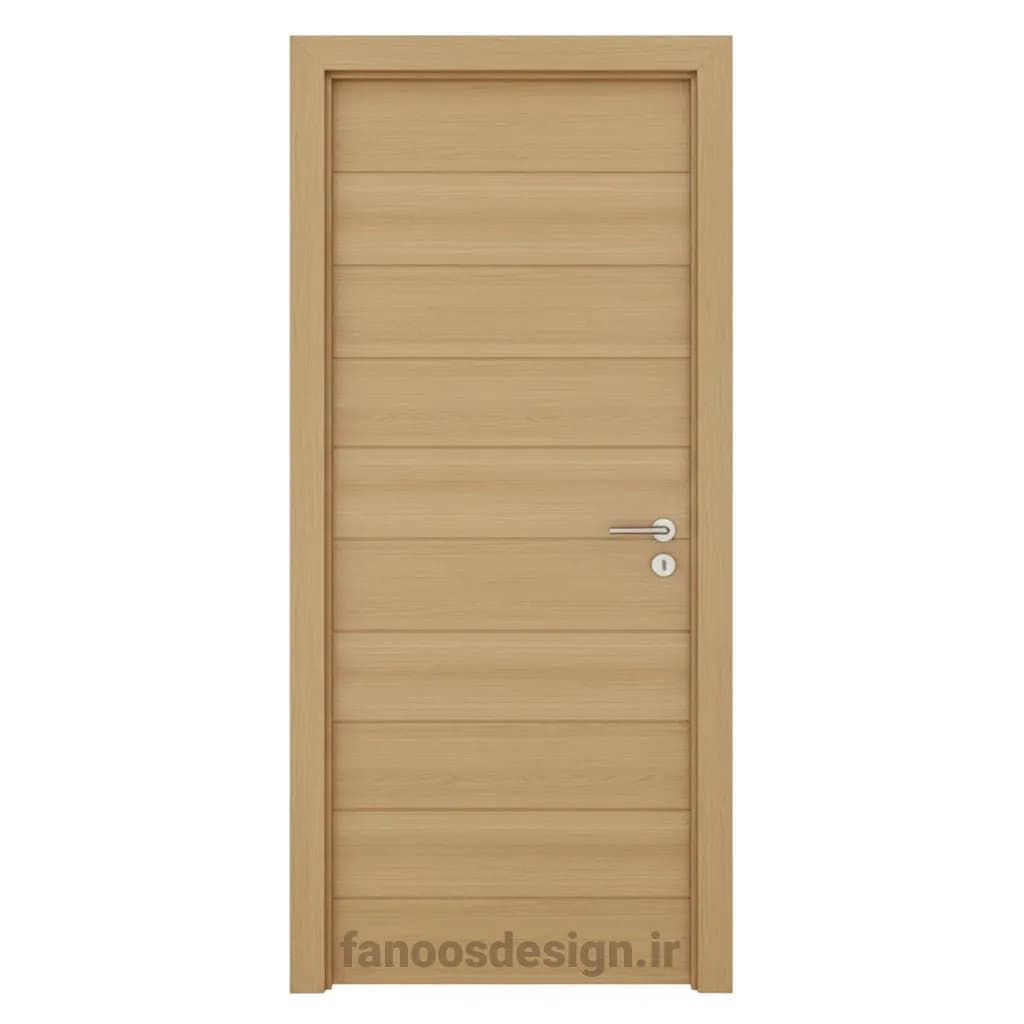 درب داخلی MDF مدرن طرح افقی رنگ چوب روشن کد 30694