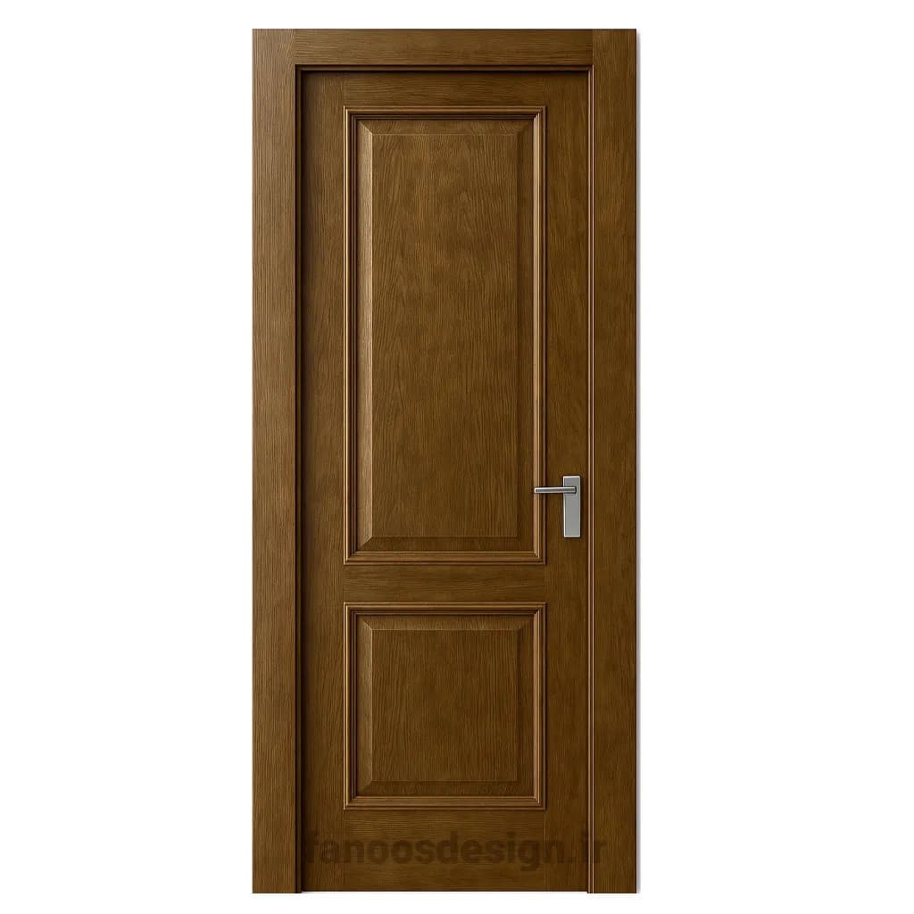 درب چوبی فندقی قاب‌دار کلاسیک کد 30706