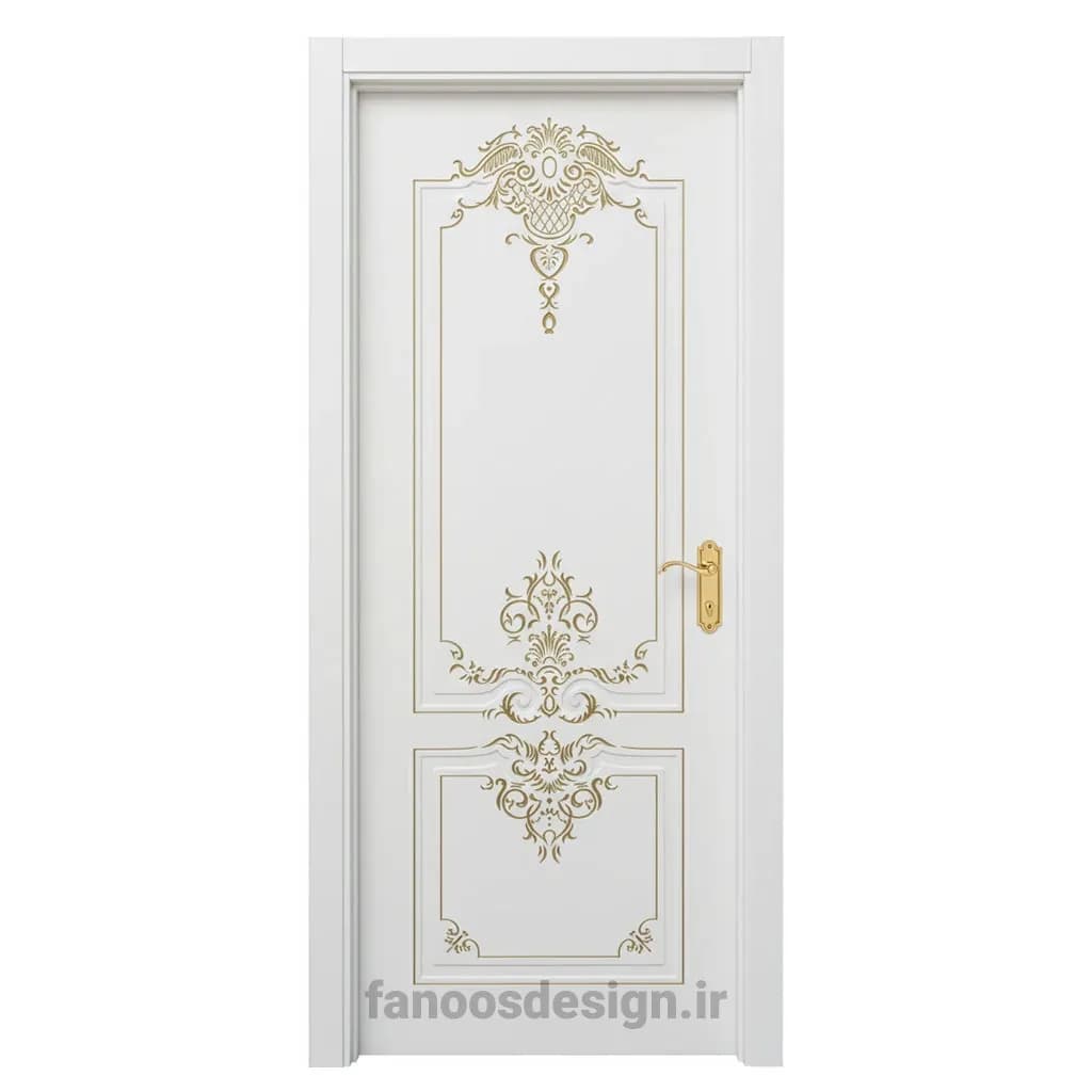 درب MDF کلاسیک طرح منبت طلایی کد 30687