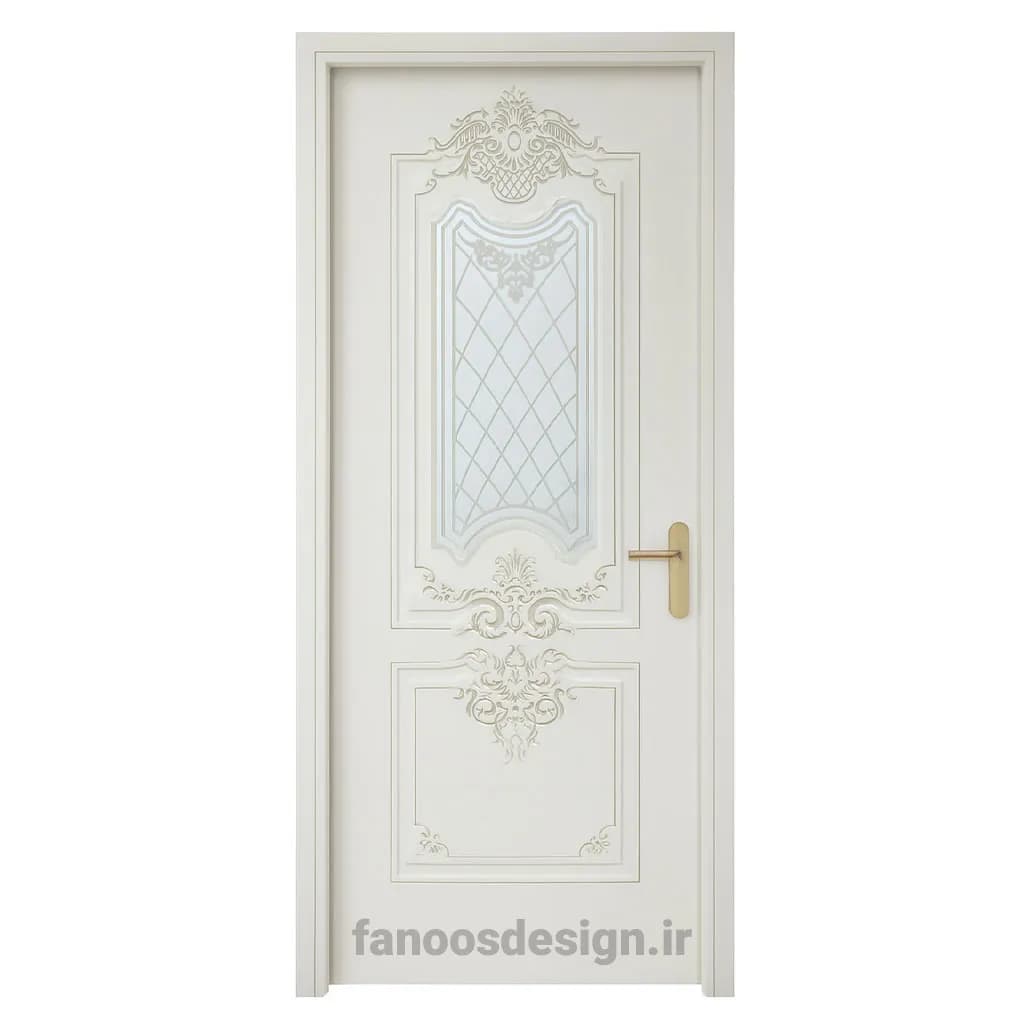 درب سفید کلاسیک تزیینی کد 30679
