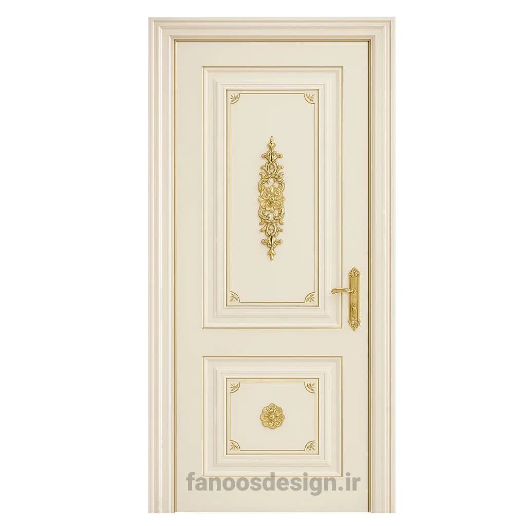 درب MDF کلاسیک با طرح منبت طلایی کد 30671