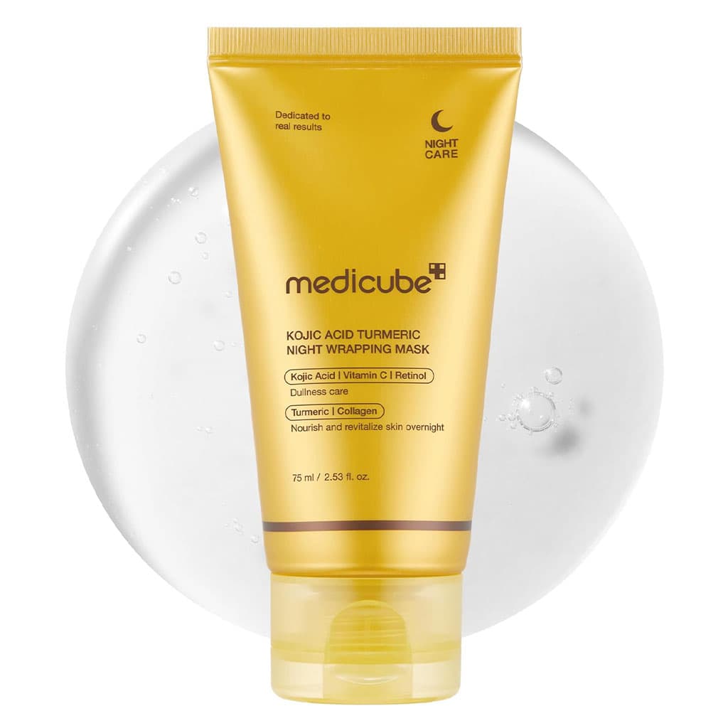 ماسک شب روشن کننده کوجیک اسید و زردچوبه مدی کیوب Medicube مدل Kojic Acid Turmeric حجم 75 میلی لیتر | روشن کننده، یکدست کننده و بهبود دهنده لک و تیرگی