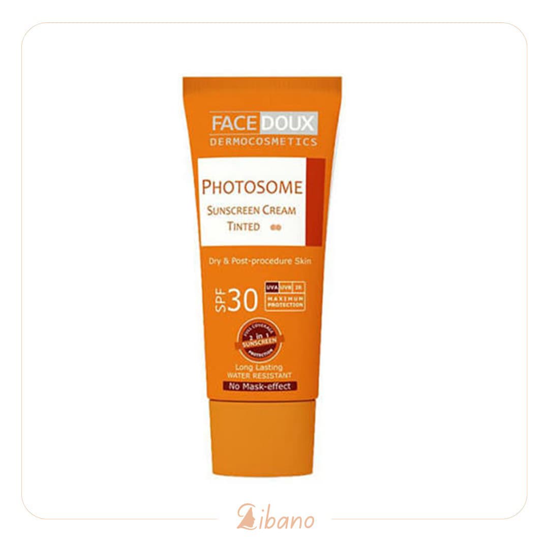 کرم ضد آفتاب رنگی فیس دوکس SPF 30 مدل photosome رنگ بژ روشن مناسب پوست های خشک حجم 40 میلی لیتر