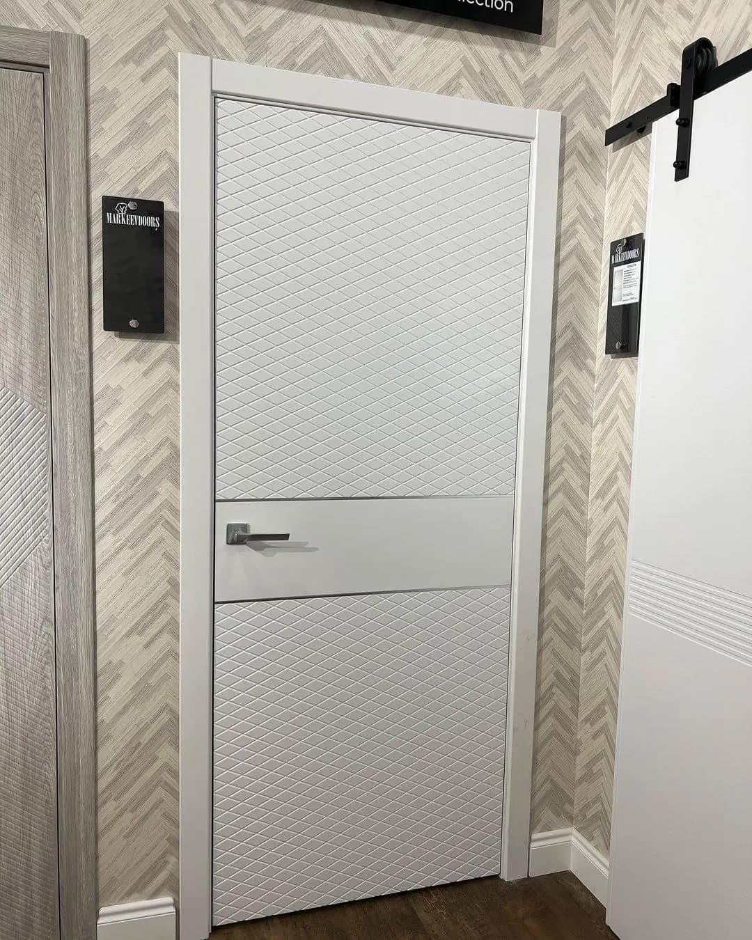درب مدرن سفید مدل اسکاندیناوی با طرح افقی کد 30328 — تصویر ۲