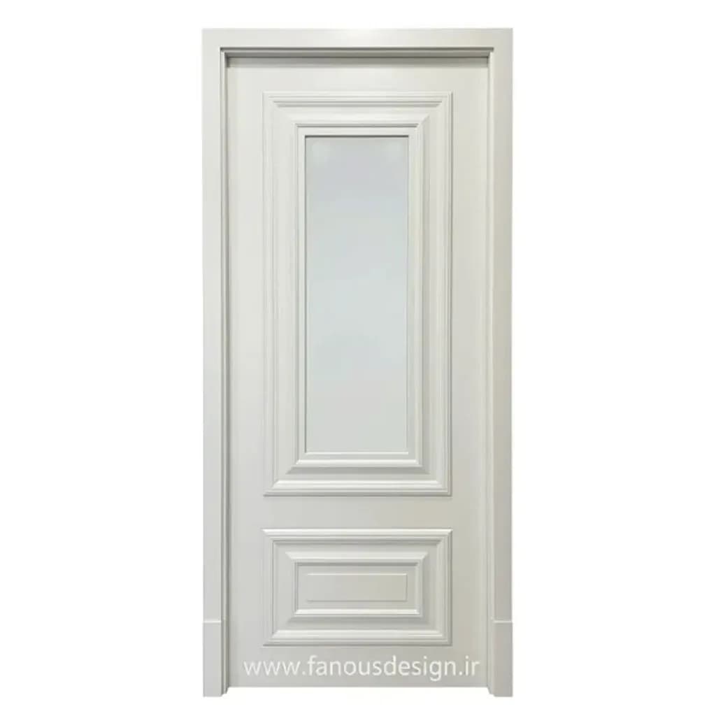 درب سفید کلاسیک با پنل برجسته مدل الگانس کد 30305