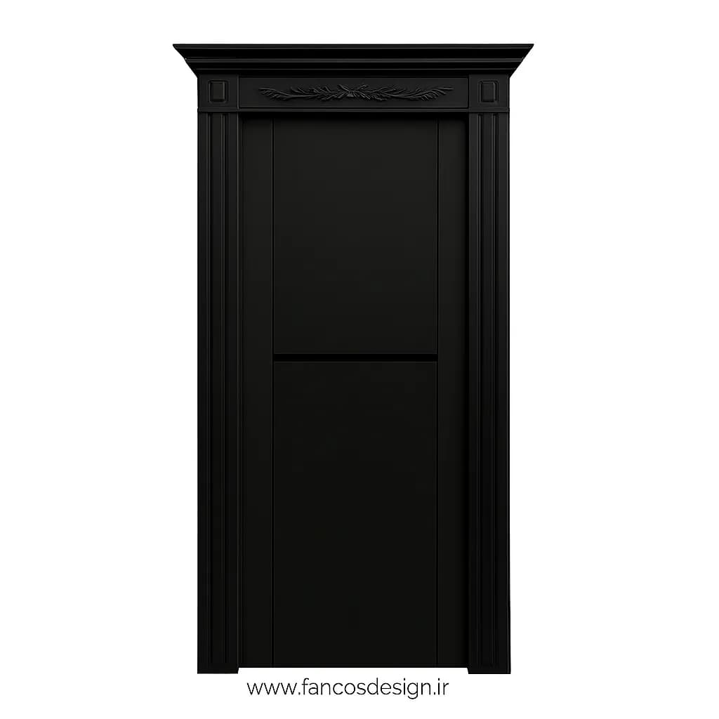 درب MDF خاکستری مدرن با شیار مشکی افقی کد 30289