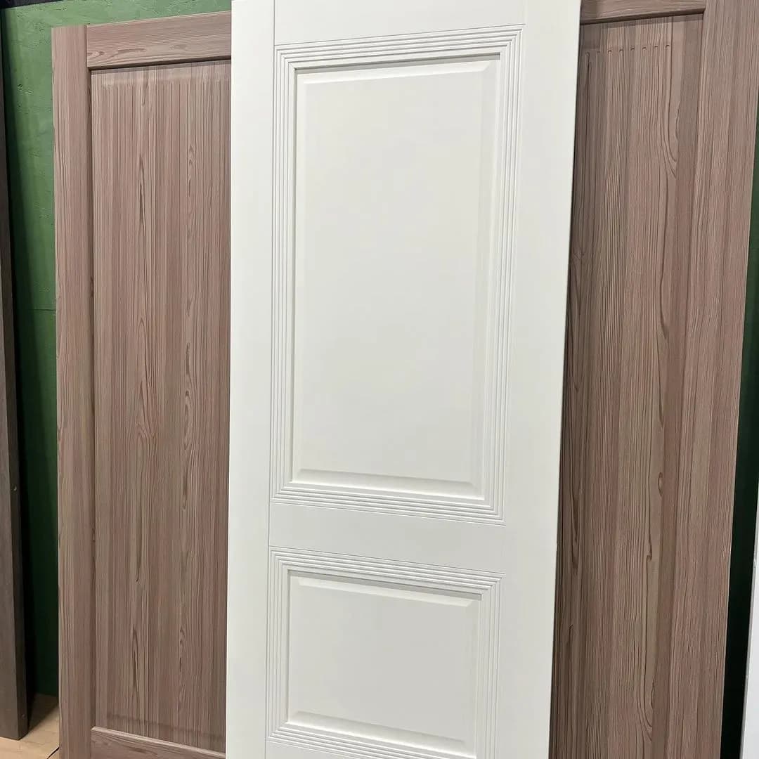 درب MDF سفید با پنل سبز زیتونی مدل نئوکلاسیک کد 30288 — تصویر ۴