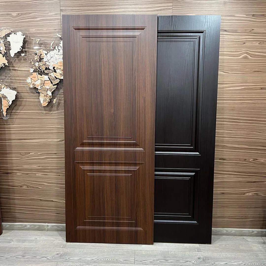 درب اتاقی MDF طرح چوب گردویی مدل دو‌قاب کلاسیک کد 30269 — تصویر ۳