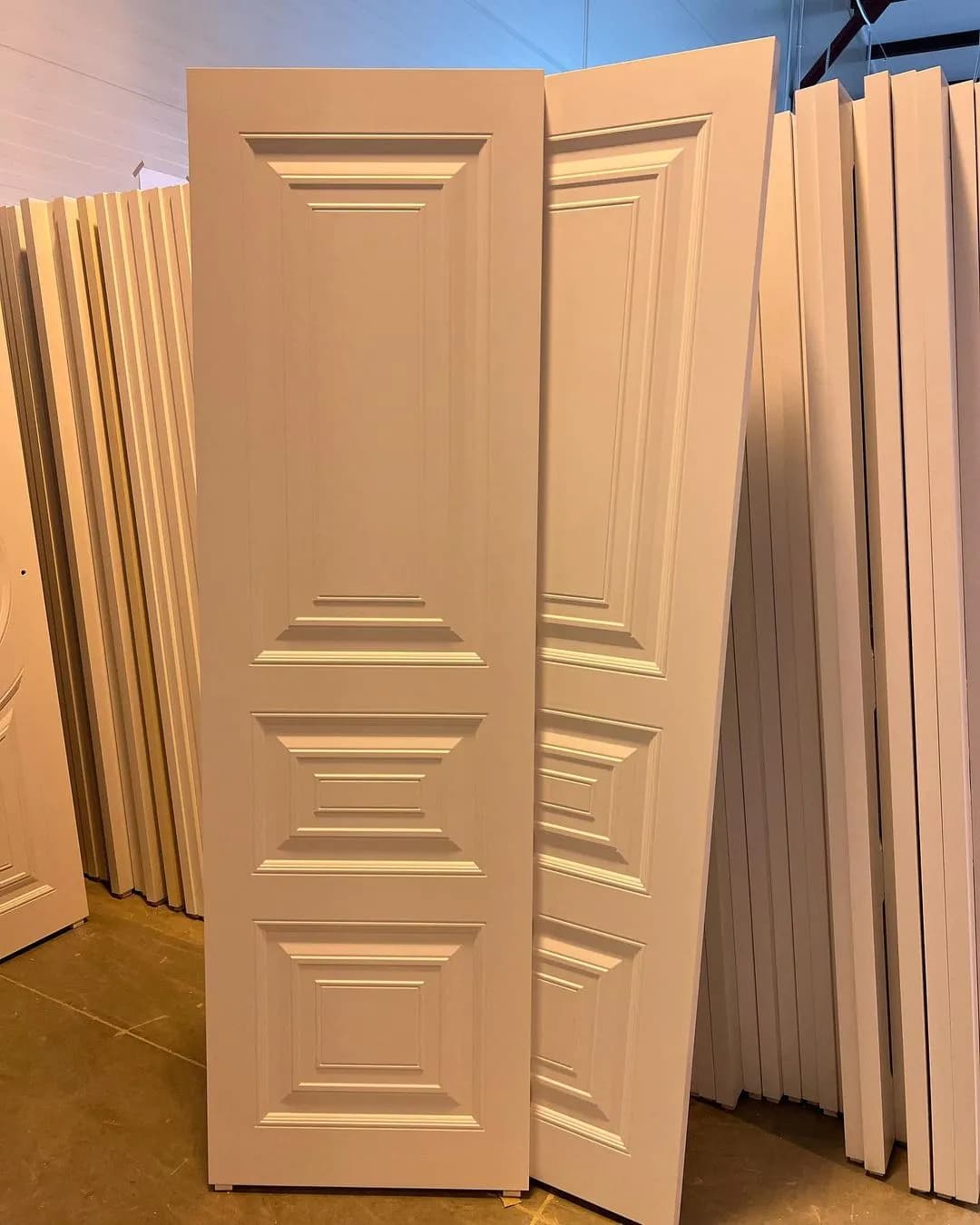 درب اتاقی MDF طرح کلاسیک سفید مدل سه‌تکه کد 30260 — تصویر ۲