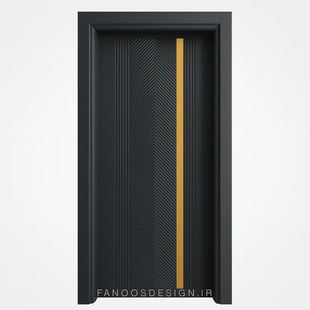 درب طوسی تیره مدرن روکش pvc سوپرمات سایز 216*90 با چهارچوب کامل کد 30252 — تصویر ۲