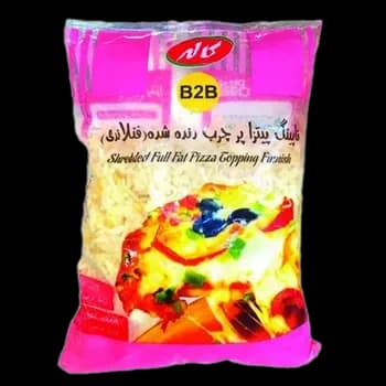 پنیر تاپینگ پیتزاپرچرب رنده شده فنلاندی2کیلوی کاله Queso Topping para Pizza Entero Rallado Finlandés Kaleh – 2 kg