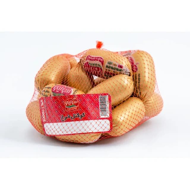 کوکتل مرغ توری 1کیلویی Salchicha Cóctel de Pollo – Presentación en Malla – 1 kg