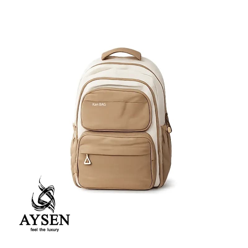 کوله پشتی دخترانه و پسرانه وارداتی کرم کد 100121 kamrad School Backpack Cream
