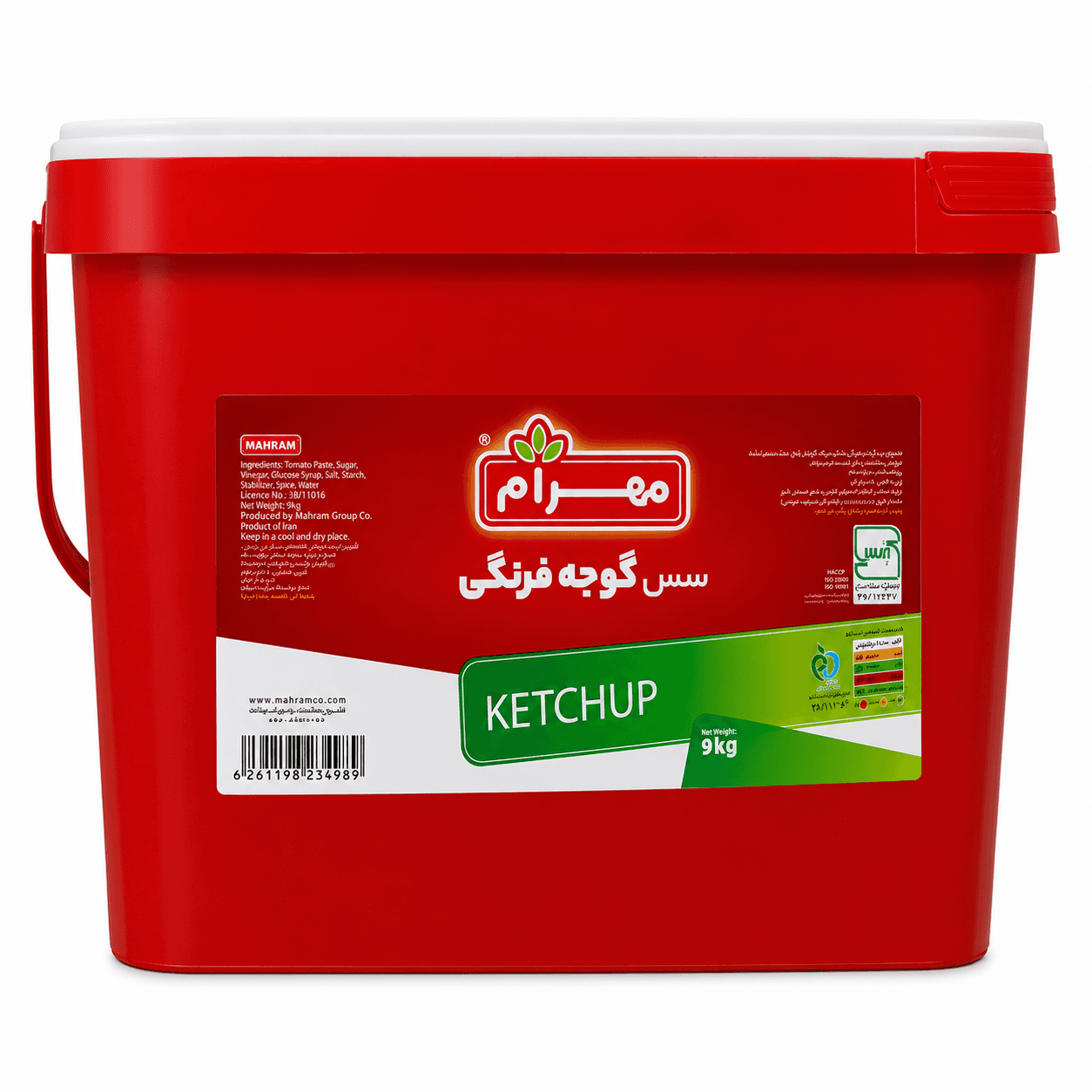 سس کچاپ سطلی مهرام – ۳۰۰۰ گرم دبه Ketchup Mehram – Cubeta de 3 kg