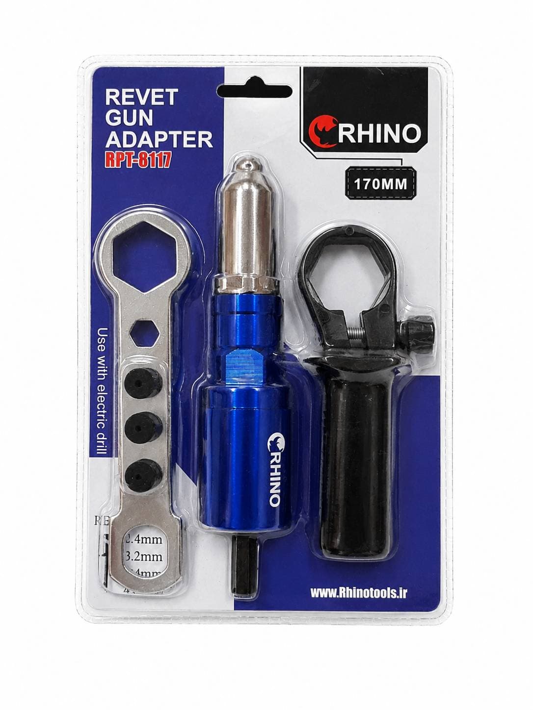 میخ پرچ کن سر دریلی رینو مدل YP-RPT-8117-170MM | تبدیل دریل به پرچ کن