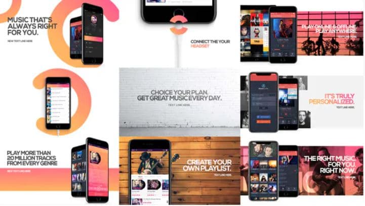 پروژه افترافکت تبلیغات اپلیکیشن موسیقی Music App Promo