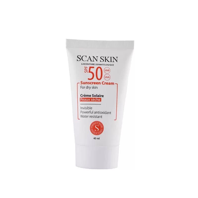 کرم ضد آفتاب بی رنگ اسکن اسکین 40 میلی | مناسب برای پوست خشک با SPF50
