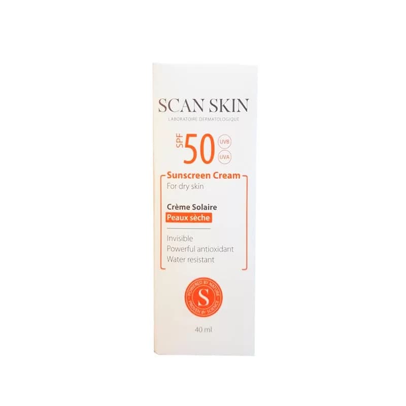 کرم ضد آفتاب بی رنگ اسکن اسکین 40 میلی | مناسب برای پوست خشک با SPF50 — تصویر ۲