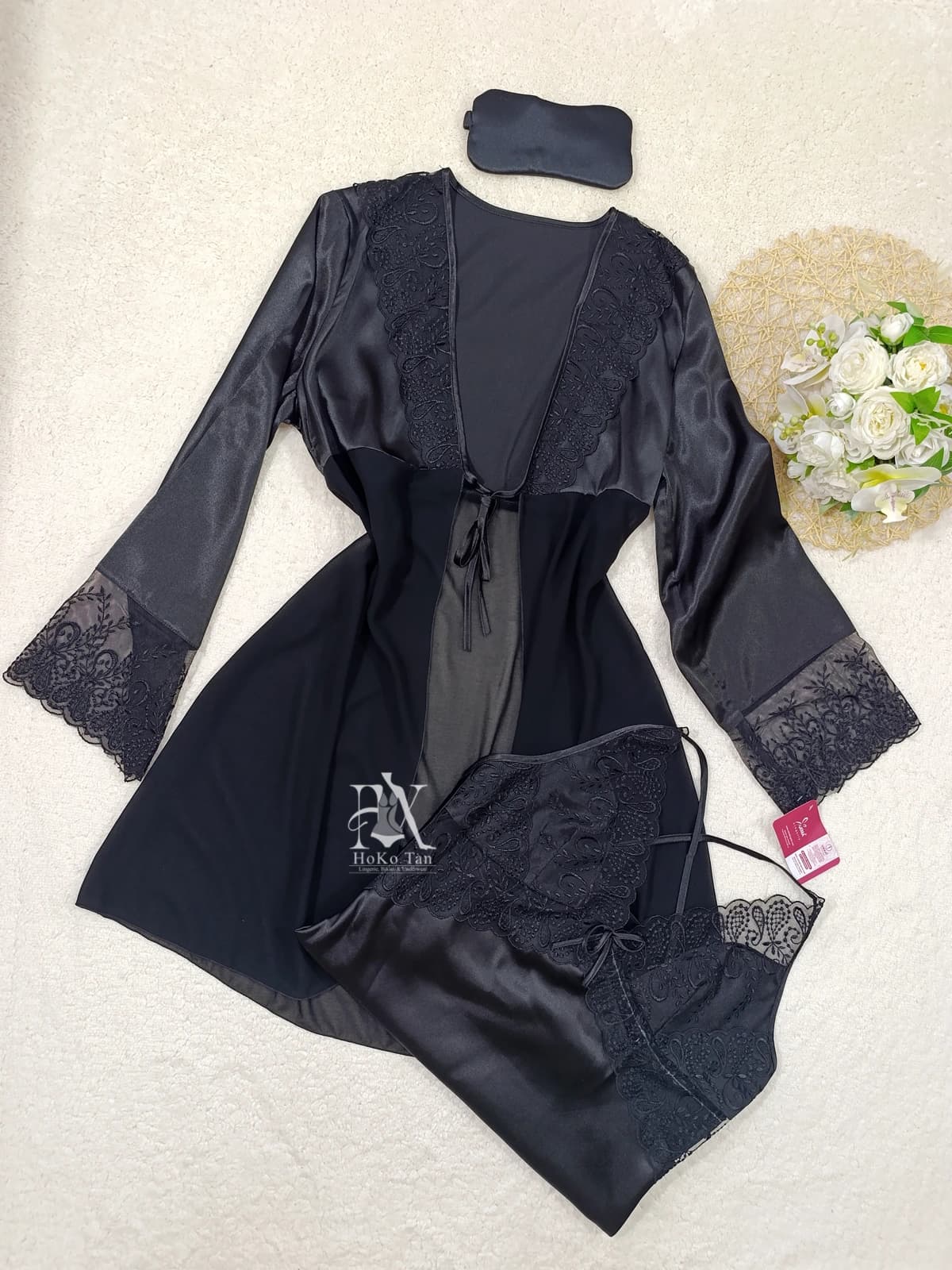 ست لباس خواب 3 تیکه مزونی EMA کد 3595