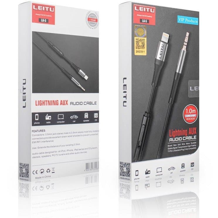 کابل تبدیل Lightning به AUX لیتو (LEITU) مدل LA4