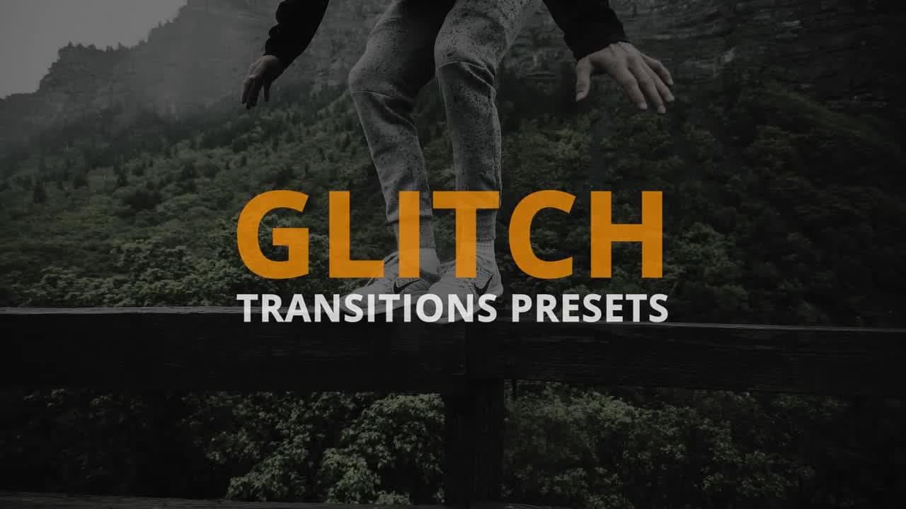 پریست افکت نور و خرابی فیلم در پریمیر | Glitch Transitions Presets