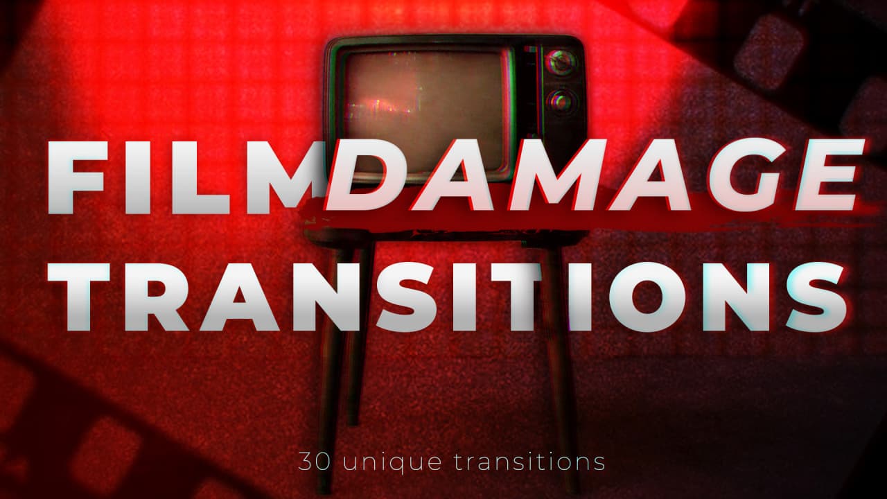 پریست ترانزیشن خرابی فیلم برای پریمیر | Film Damage Transitions