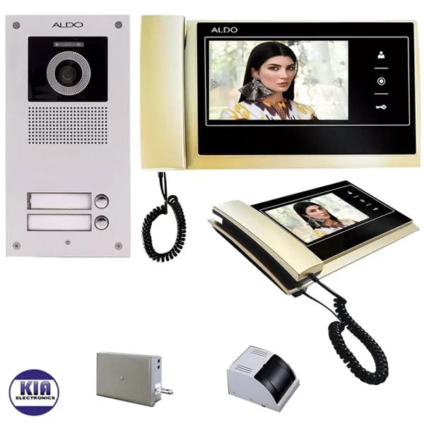 پکیج آیفون تصویری آلدو دو واحدی مدل 727 طلایی – باحافظه