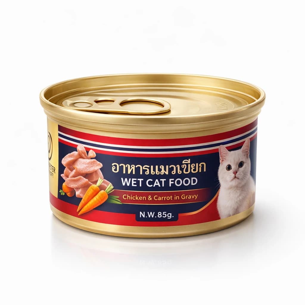 کنسرو نچرال گربه تایمهر طعم مرغ و هویج در سس ۸۵ گرمی | Thaimehr Natural Cat Canned Food Chicken & Carrot in Gravy