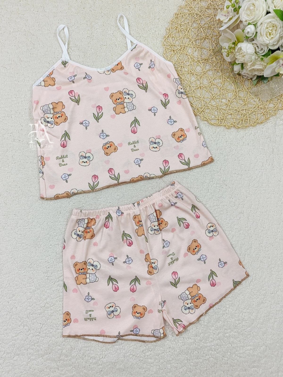 ست تاپ و شورتک نخی کبریتی خرگوش کد 5871