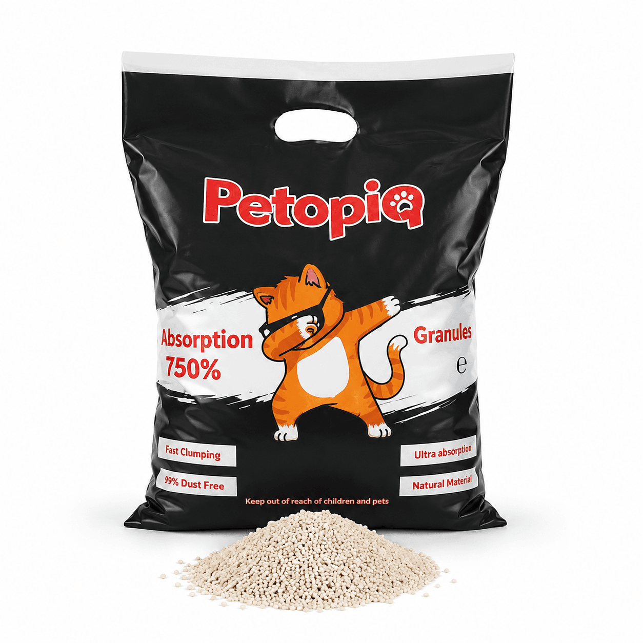 خاک گربه پتوپیا Petopia مدل کربن دار10کیلوگرمی (ارسال به مناطق 22 گانه تهران)